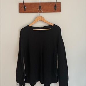 Margaret Winters Ribbed Black Tunic Sweater - M
